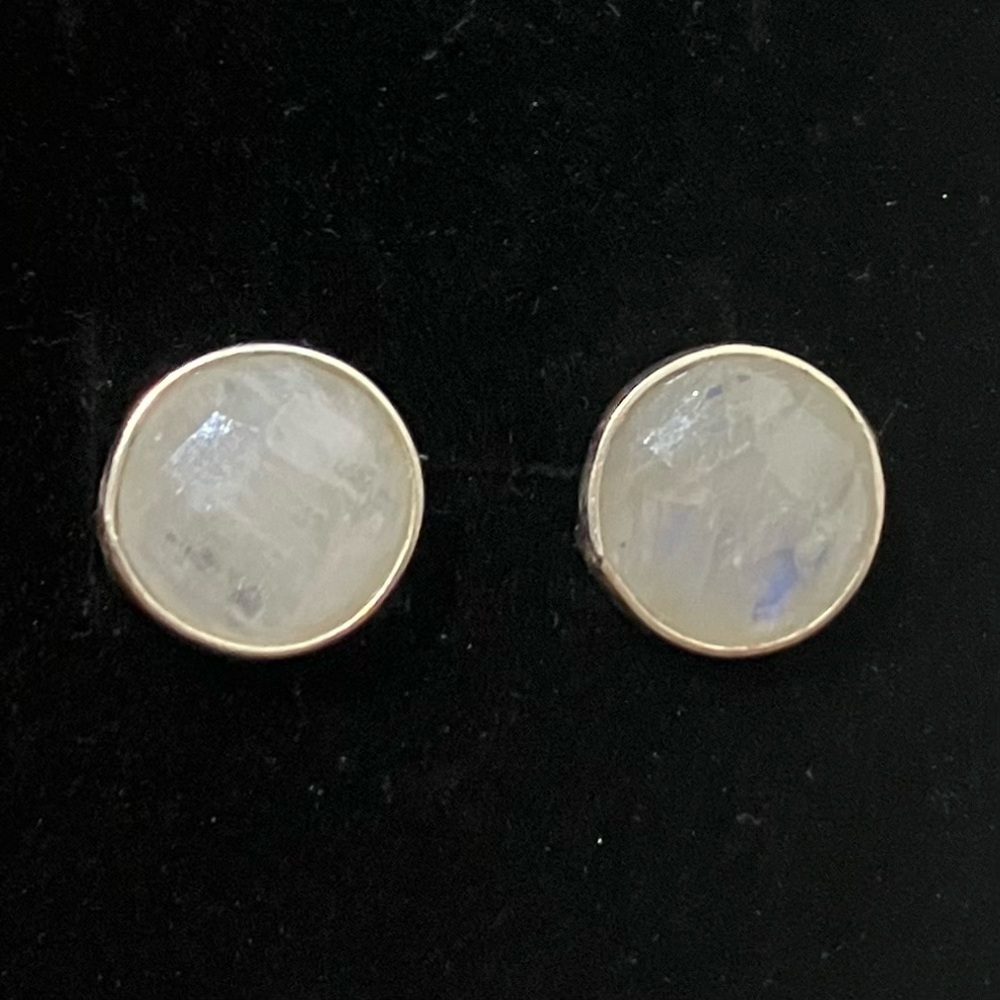 Sterling Silver 925 Moonstone Stud Earrings